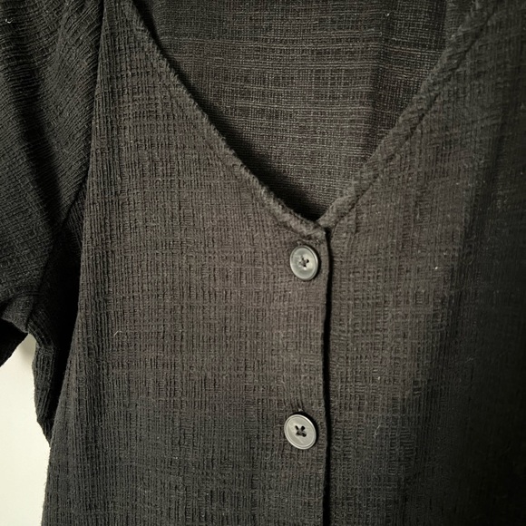 Madewell Texture and Thread black button front dress - Picture 2 of 6